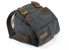 Cool Waxed Canvas Leather Mens Casual Waterproof Small Side Bag SLR Camera Bag Side Bag For Men - imessengerbags