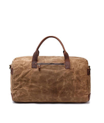 Cool Waxed Canvas Leather Mens Black Waterproof Travel Weekender Bag Duffle Bag for Men - imessengerbags