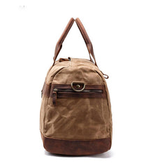 Cool Waxed Canvas Leather Mens Black Waterproof Travel Weekender Bag Duffle Bag for Men - imessengerbags