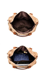 Cool Waxed Canvas Leather Mens Black Waterproof Travel Weekender Bag Duffle Bag for Men - imessengerbags