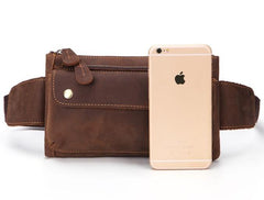 Cool and Retro Brown LEATHER MENS FANNY PACK FOR MEN BUMBAG Vintage WAIST BAGS - imessengerbags