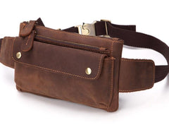 Cool and Retro Brown LEATHER MENS FANNY PACK FOR MEN BUMBAG Vintage WAIST BAGS - imessengerbags