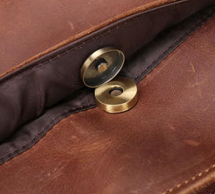 Cool Brown Leather Mens Vintage Small Briefcase Work Bag Shoulder Bag For Men