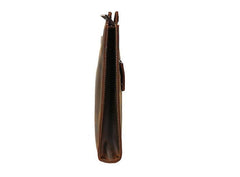 Vintage Leather Men Work 11inch Briefcase Handbag Shoulder Bags Work Bag For Men - imessengerbags