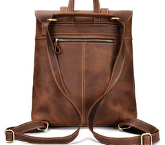 Cool Brown Leather Mens Backpack School Backpack Satchel Backpack for Men - imessengerbags