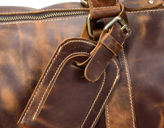 Cool Vintage Brown Leather Mens Overnight Bags Travel Bags Weekender Bags For Men - imessengerbags