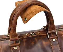 Cool Vintage Brown Leather Mens Overnight Bags Travel Bags Weekender Bags For Men - imessengerbags