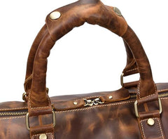 Cool Vintage Brown Leather Mens Overnight Bags Travel Bags Weekender Bags For Men - imessengerbags