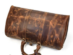 Cool Vintage Brown Leather Mens Overnight Bags Travel Bags Weekender Bags For Men - imessengerbags