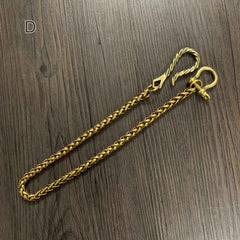 Badass Gold 18'' BIker Chain Wallet Pants Chain Jeans Chain Jean Chain Wallet Chain For Men - imessengerbags