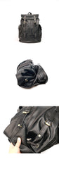 Cool Black Leather Mens Travel Large Backpack Work Handbag 16 inches Work Backpack For Men - imessengerbags