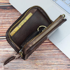 Vintage Embossed Brown Leather Men's Key Wallet Black Key Case Car Car Key Holder For Men - imessengerbags