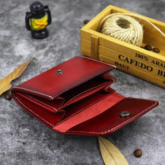 Vintage Brown Leather Men's Small Wallet Black billfold Card Wallet For Men - imessengerbags