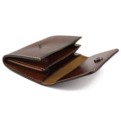 Vintage Brown Leather Men's Small Wallet Black billfold Card Wallet For Men - imessengerbags