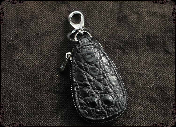 Crocodile Leather Mens Audi Volkswagen Toyota Car Key Case Car Key Holder with Belt Loop For Men - imessengerbags