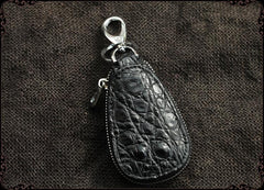 Crocodile Leather Mens Audi Volkswagen Toyota Car Key Case Car Key Holder with Belt Loop For Men - imessengerbags