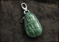 Crocodile Leather Mens Audi Volkswagen Toyota Car Key Case Car Key Holder with Belt Loop For Men - imessengerbags