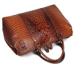 Cool Crocodile Pattern Leather Men's Travel Bag Overnight Bag Weekender Bag For Men - imessengerbags