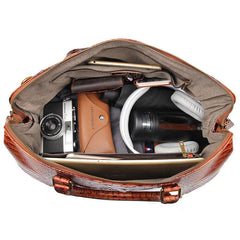 Cool Crocodile Pattern Leather Men's Travel Bag Overnight Bag Weekender Bag For Men - imessengerbags