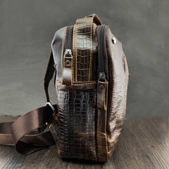 BADASS BROWN LEATHER MEN'S SLING BAG ONE SHOULDER BACKPACK CHEST BAG SLING BAG FOR MEN - imessengerbags