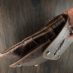 BADASS BROWN LEATHER MENS SMALL VERTICAL SHOULDER BAG SIDE BAG COURIER BAG MESSENGER BAG FOR MEN - imessengerbags