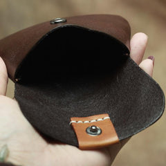 Handmade Small Slim Leather Men's Wallet Coin Holder Card Holder For Men - imessengerbags