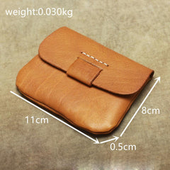 Handmade Small Slim Leather Men's Wallet Coin Holder Card Holder For Men - imessengerbags