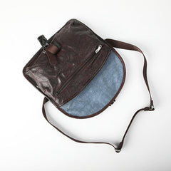 DISTRESSED BROWN LEATHER MEN'S Side BAG 10 inches MESSENGER BAG Leather Coffee Courier BAGs FOR MEN - imessengerbags