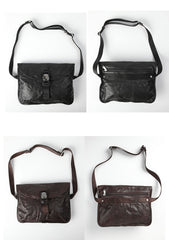 DISTRESSED BROWN LEATHER MEN'S Side BAG 10 inches MESSENGER BAG Leather Coffee Courier BAGs FOR MEN - imessengerbags