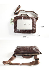 DISTRESSED BROWN LEATHER MEN'S Side Bag Black MESSENGER BAG Small Postman bag FOR MEN