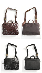 DISTRESSED BROWN LEATHER MEN'S Side Bag Black MESSENGER BAG Small Postman bag FOR MEN