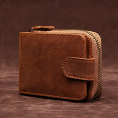 Brown Leather Billfold Cards Wallet for Men Small License Wallet Cards Wallets For Men - imessengerbags