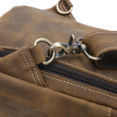 Brown Leather Men's Sling Bags Best Sling Pack Chest Bag One Shoulder Backpack For Men - imessengerbags
