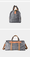 Gray Canvas Mens Travel Bag Weekender Bag Duffle Bag Large Canvas Weekender Bag for Men