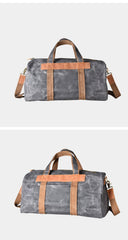 Gray Canvas Mens Travel Bag Weekender Bag Duffle Bag Large Canvas Weekender Bag for Men