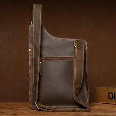 Cool Brown Mens Leather Small Side Bag Vintage Messenger Bags Courier Bag for Men - imessengerbags