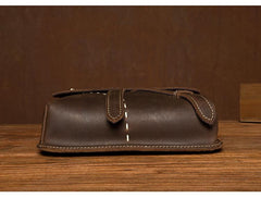 Cool Brown Mens Leather Small Side Bag Vintage Messenger Bags Courier Bag for Men - imessengerbags