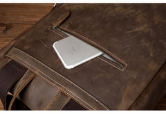 Casual Brown Mens Leather 15-inch Computer Backpacks Brown Travel Backpack School Backpacks for men - imessengerbags