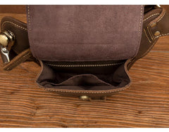 Cool Dark Brown Leather Small Side Bag Waist Bag Messenger Bags Fanny Pack for Men - imessengerbags