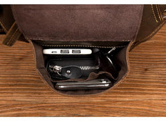 Cool Dark Brown Leather Small Side Bag Waist Bag Messenger Bags Fanny Pack for Men - imessengerbags