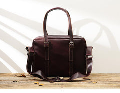 Dark Brown Cool Leather Mens Large 15 inches Briefcase Laptop Briefcase Messenger Bags Side Bags Work Bag for Men - imessengerbags