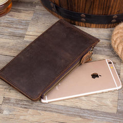 Cool Dark Brown Mens long Card Wallet Mutlicard Wallet Card Wallet Bifold Long Wallet for Men - imessengerbags