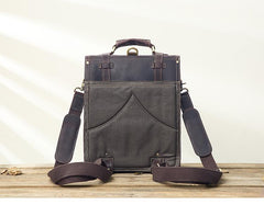 Dark Brown Fashion Mens Leather 13-inch Computer Backpacks Travel Backpacks Brown School Backpack for men