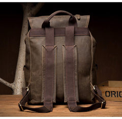 Fashion Coffee Mens Leather 15-inch Computer Backpack Travel Backpacks School Backpacks for men - imessengerbags