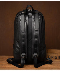 Fashion Brown Mens Leather 15-inch Computer Backpacks Black Travel Backpacks School Backpack for men