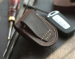 Dark Brown Handmade Genuine Leather Mens Car Key Case Car Key Holder For Men - imessengerbags