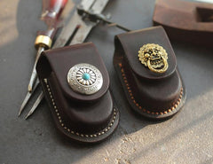 Dark Brown Handmade Genuine Leather Mens Car Key Case Car Key Holder For Men - imessengerbags