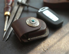 Dark Brown Handmade Genuine Leather Mens Car Key Case Car Key Holder For Men - imessengerbags