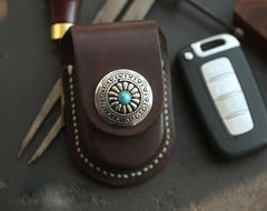 Dark Brown Handmade Genuine Leather Mens Car Key Case Car Key Holder For Men - imessengerbags