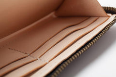 Dark Brown Handmade Leather Mens Long Wallet Zipper Bifold Long Clutch Wallets For Men - imessengerbags